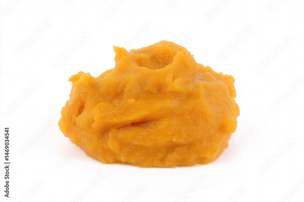 Smooth pumpkin puree mound isolated on white background
Smooth pumpkin puree mound isolated on white background