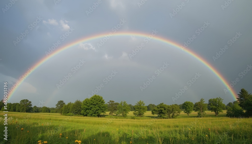 Fototapeta premium rainbow over the field