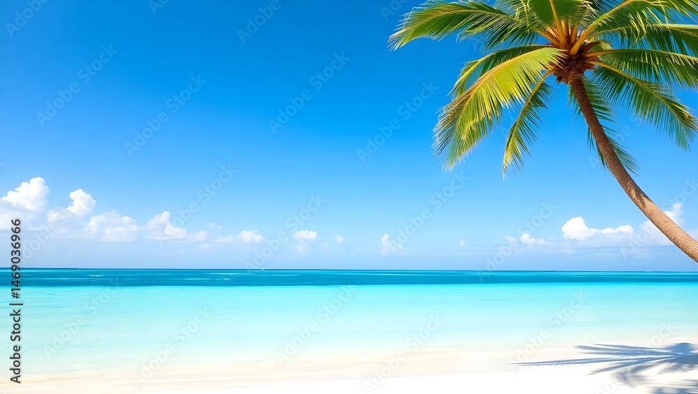 Obraz premium Turquoise Ocean Waves Crashing on Remote Sandy Shore