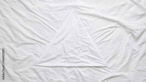 A white triangle on a white sheet. photo