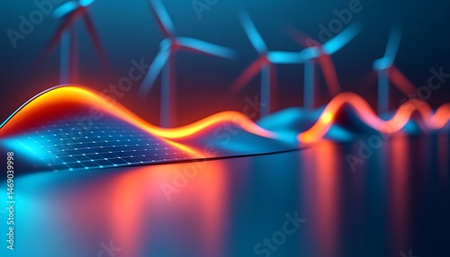 Futuristic representation of renewable energy sources.