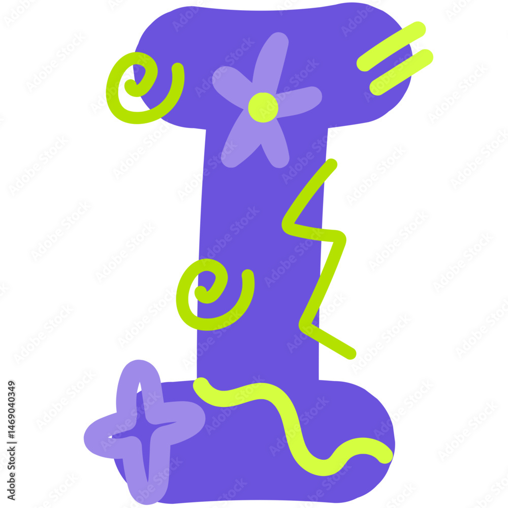 Obraz premium Fun Doodle Scribble Alphabet Font Graphic Illustration