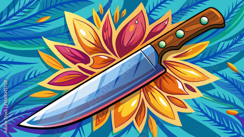 Cleaver knife vector isolated illustration 
Very beautiful white background