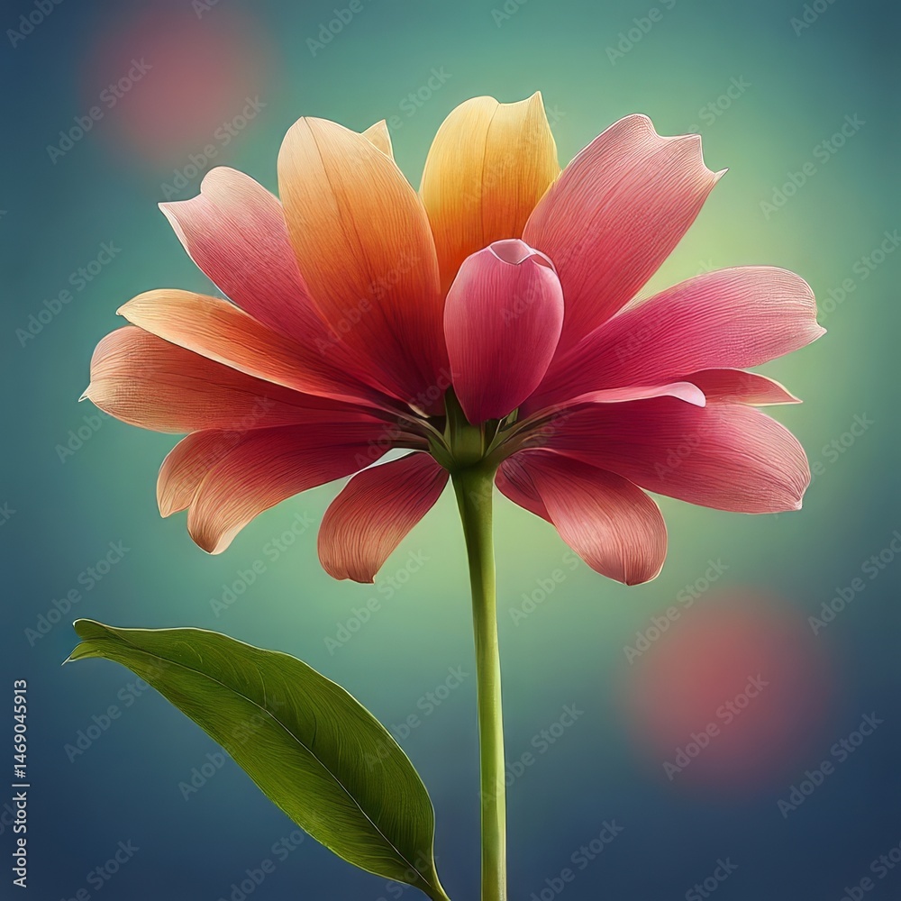 Fototapeta premium pink and yellow flower