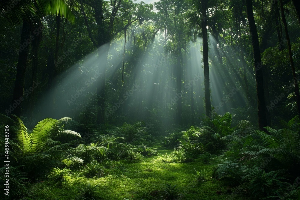 Obraz premium Enchanted Forest Sunlight