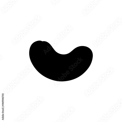 Cashew Nut silhouette vector flat illustration on white background.