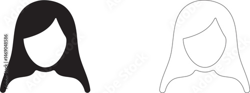 Female login profile for personal account. Vector icon of application and website interface. Social media avatar sign.