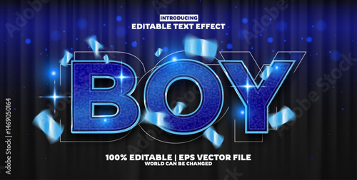 Boy new editable text effect in new modern trend style