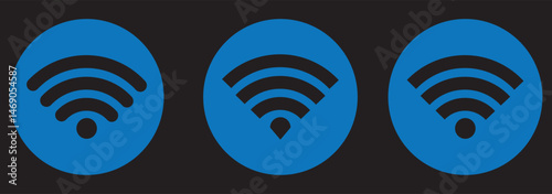 wifi symbol with three curved lines showing signal eps 10