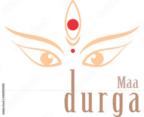 Maa durga logo sign symbol typography 