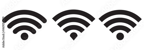 wifi symbol with three curved lines showing signal eps 10