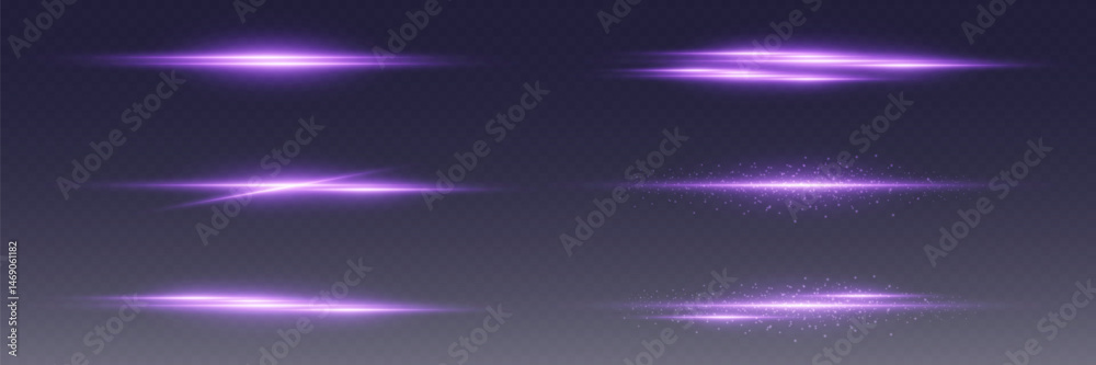 Obraz premium Laser rays of light, sparkling lines. On a transparent background.