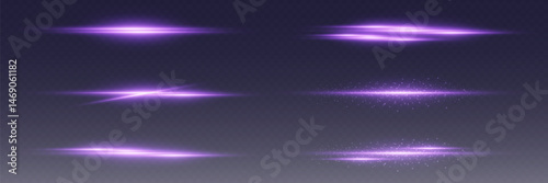 Laser rays of light, sparkling lines. On a transparent background.
