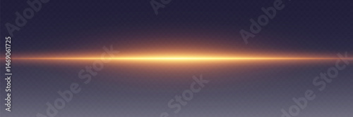 A shining flash of golden line of light. On a transparent background.