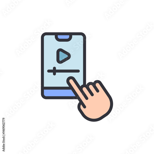 Interactive video platform viewing via mobile device with finger gestures