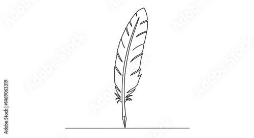 Minimalist Black Line Art Quill