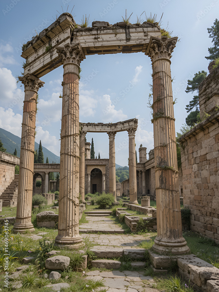 Fototapeta premium Rome, Italy. Ruins at the Villa Quintili, II century AD