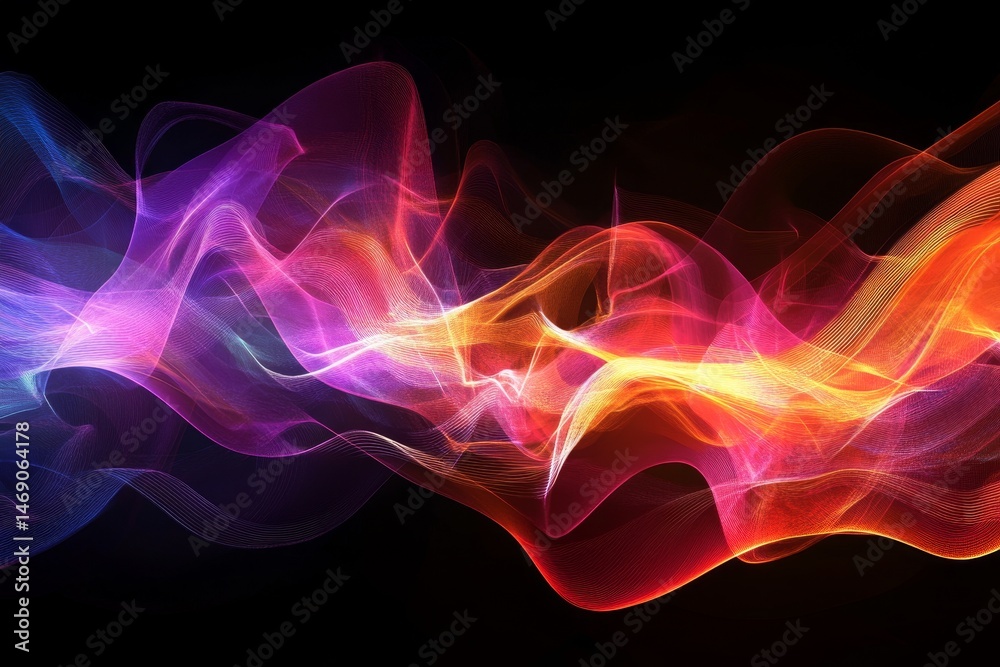 Fototapeta premium Colorful, abstract design of swirling, vibrant energy flows.