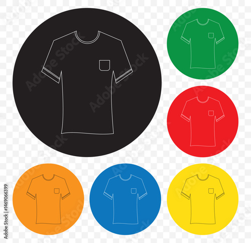T-shirt icon. Simple flat, outline, solid style. Tee symbol, linear style sign for mobile concept and web design. T-shirt vector icon. fashion clothing symbol. Coloring simple flat symbol. EPS 10.