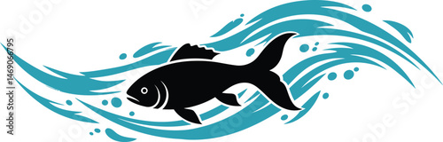 Determined Black Fish: Upstream Swim