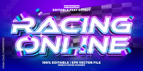 Racing online editable text effect in new modern trend style