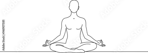 Meditating Silhouette: Mindfulness Vector Art