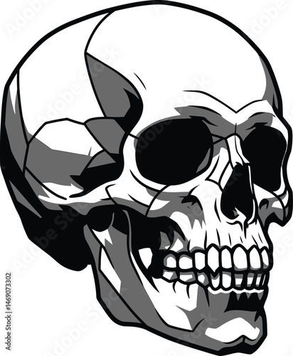 Minimalist Geometric Skull Vector