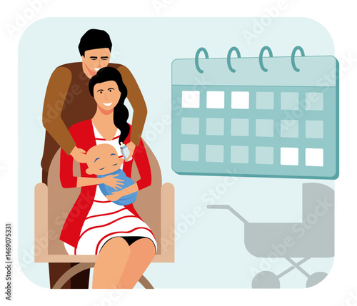  Family maternity paternity leave. Family Sharing a Special Moment Together.