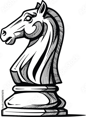 Abstract Line Art Chess Knight
