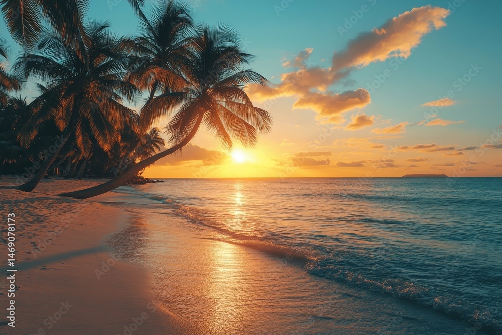 Fototapeta premium Tropical Sunset Beach Paradise