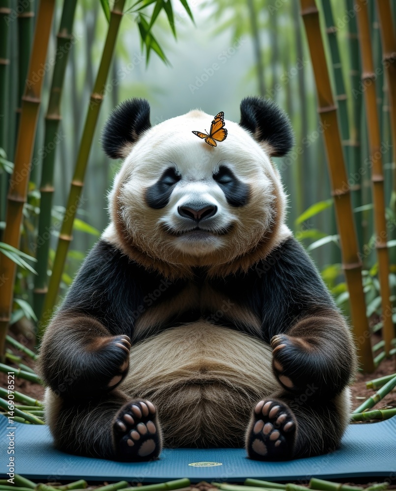 Obraz premium panda in the bamboo forest