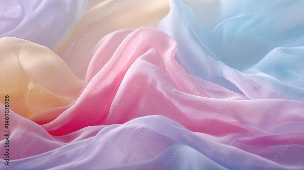 Obraz premium Soft Pastel Waves of Fabric Creating a Dreamy Atmosphere