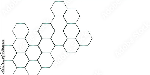 Abstract background of hexagon. White honeycomb with a gradient color. Isometric geometry. Hexagonal 3d vector grid tile and mosaic structure simple style hexagonal graphic concept.