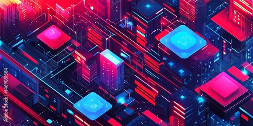 A futuristic digital city representing a complex network of interconnected systems