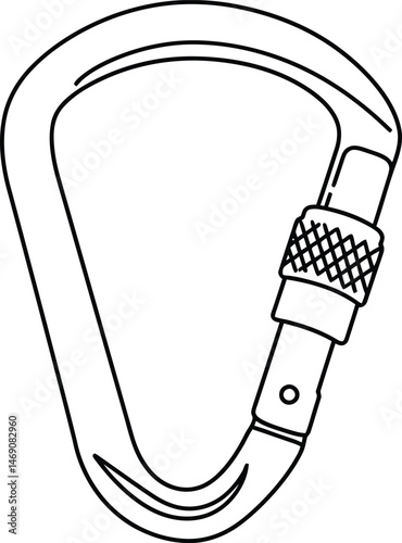 Minimalist Climbing Carabiner Outline