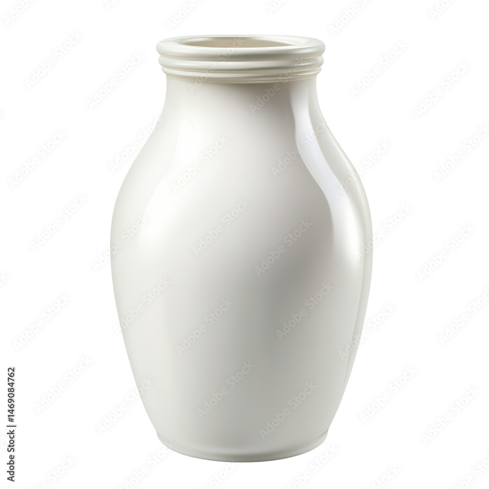 A minimalist white vase elegantly displayed on a soft background perfect for holding fresh flowers or decorative items isolated on transparent background.. A minimalist white vase elegantly displayed on a soft background perfect for holding fresh flowers or decorative items isolated on transparent background..