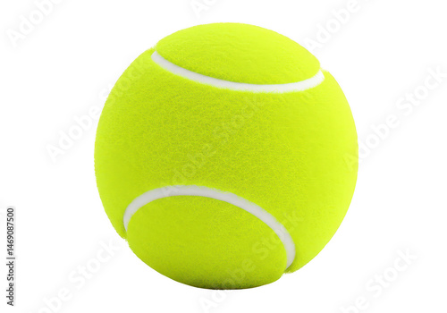 Isolated tennis ball close up sport equipment yellow ball on transparent background
