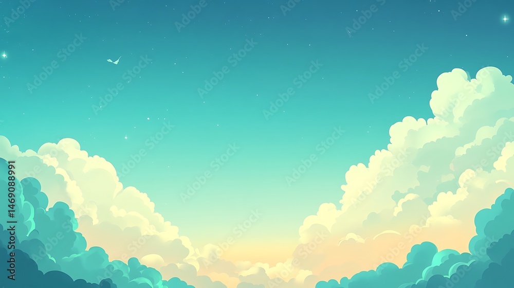 Fototapeta premium Dreamy sunset sky cloudscape.