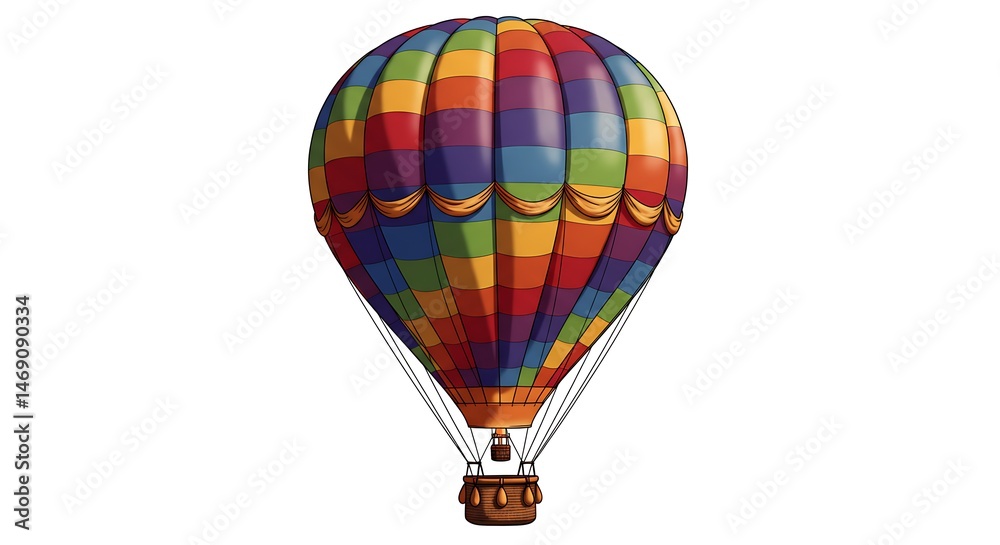 Fototapeta premium vector art air balloon isolated white background 