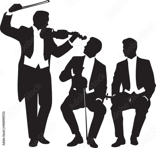 silhouette of a man with a violin silhouette of a man playing a violin vector illustration of a violin