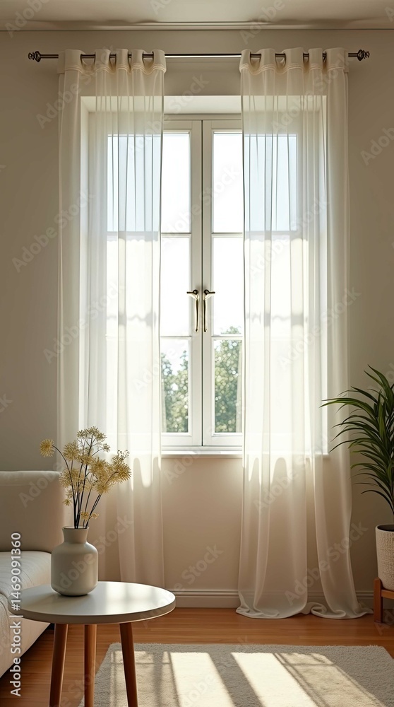 Fototapeta premium Bright interior scene with window