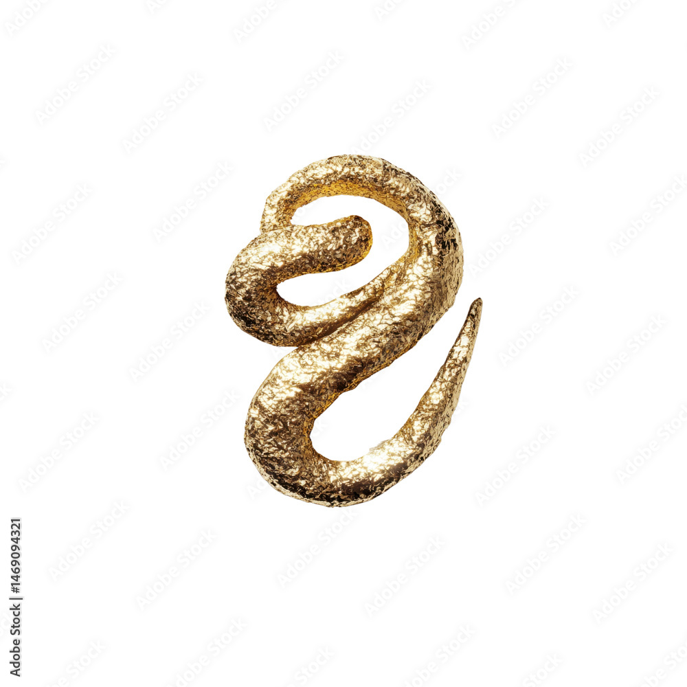 Obraz premium Abstract Gold Serpent Sculpture Luxury, Elegance, and Modern Art