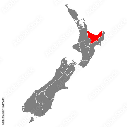 Bay of Plenty of New zealand map shape, travel web flat concept icon vector illustration .