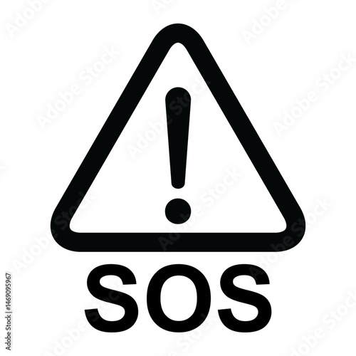 SOS help icon, safety support alert flat design, save vector illustration .