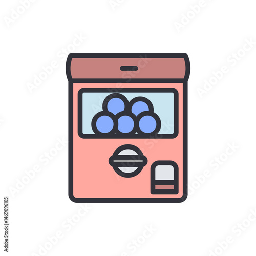 Colorful gumball dispenser machine in vector style illustration art