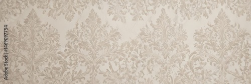 Subtle off-white damask, intricate baroque design, seamless repeat pattern , subtle, geometric