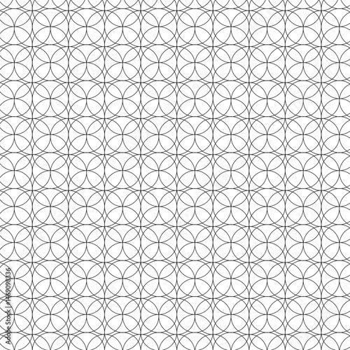Abstract Geometric Seamless Pattern with Interlocking Circles