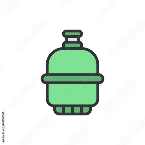 Stylized Green Gas Tank Icon for Industrial and Chemical Concepts