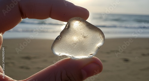Sea Glass Treasure: A Beach Sunset Discovery