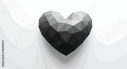 Polygonal Geometric Heart Silhouette